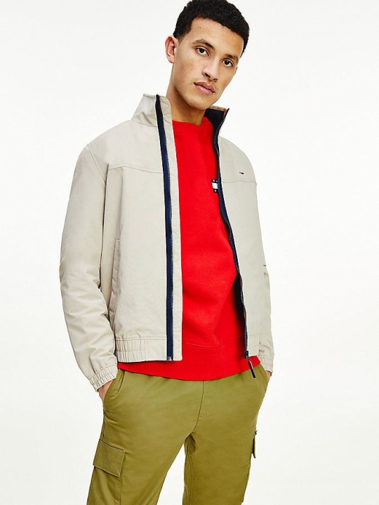 Tommy Hilfiger Essential Zip-Thru Bomber Jacke Herren Beige | AT679SIMP