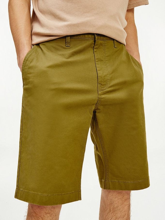 Tommy Hilfiger Ethan Gerade Chino Kurze Hose Herren Olivgrün | AT921DBTF