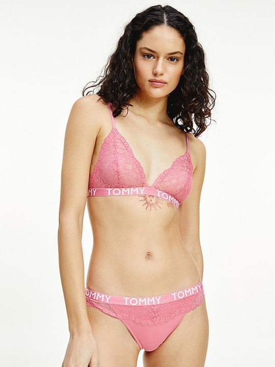 Tommy Hilfiger Floral Spitze Triangle Bra Unterwäsche Damen Rosa | AT839KDTA