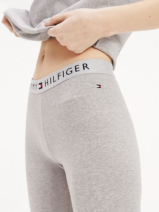 Tommy Hilfiger Full Length Logo Nachtwäsche Damen Grau | AT327HKXD