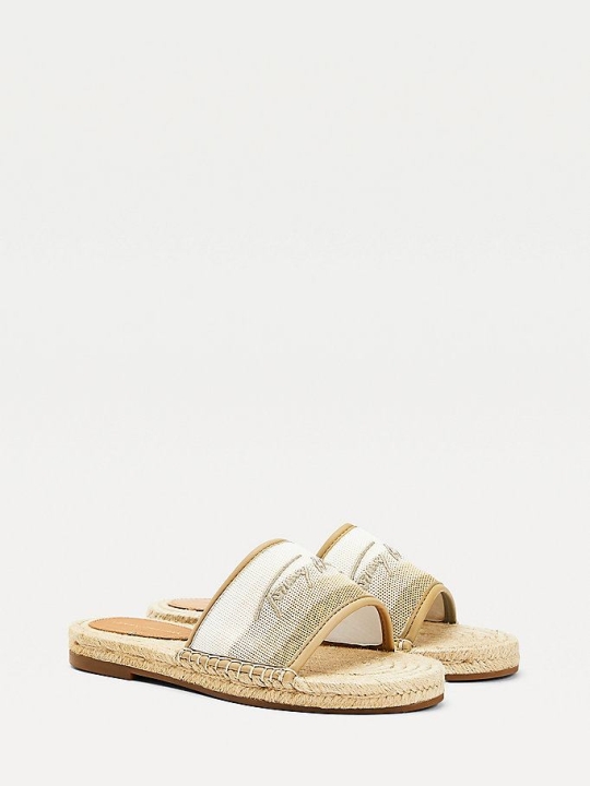 Tommy Hilfiger Gradient Flache Espadrilles Flache Sandalen Damen Weiß | AT261NFMQ