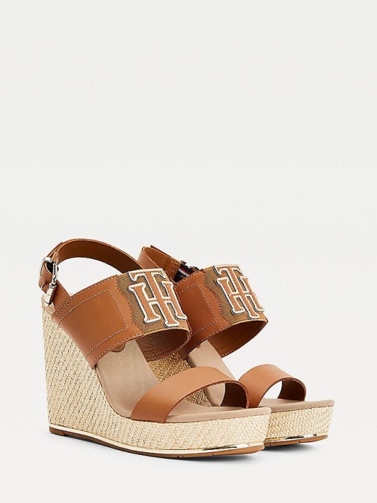 Tommy Hilfiger High Wedge Espadrilles Keilabsatz Sandalen Damen Braun | AT450ROPU