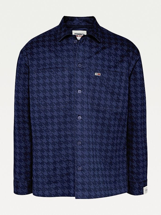 Tommy Hilfiger Houndstooth Print Over Hemd Herren Hellnavy | AT791OKGS