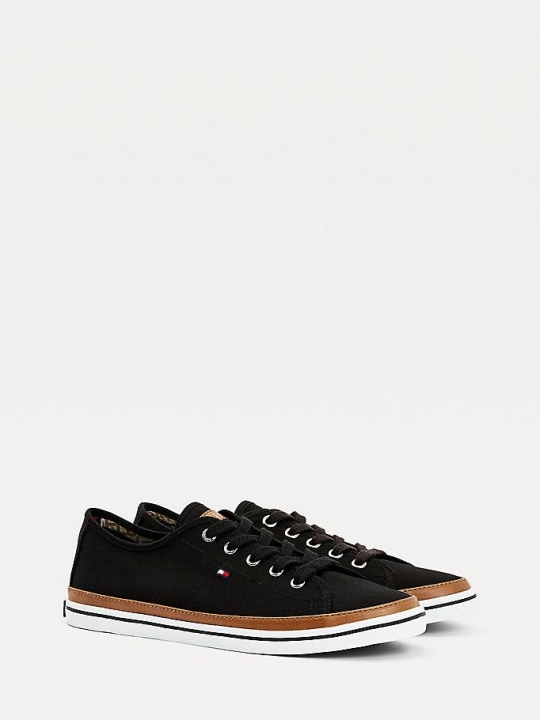 Tommy Hilfiger Iconic Logo Sneakers Damen Schwarz | AT689BKJO