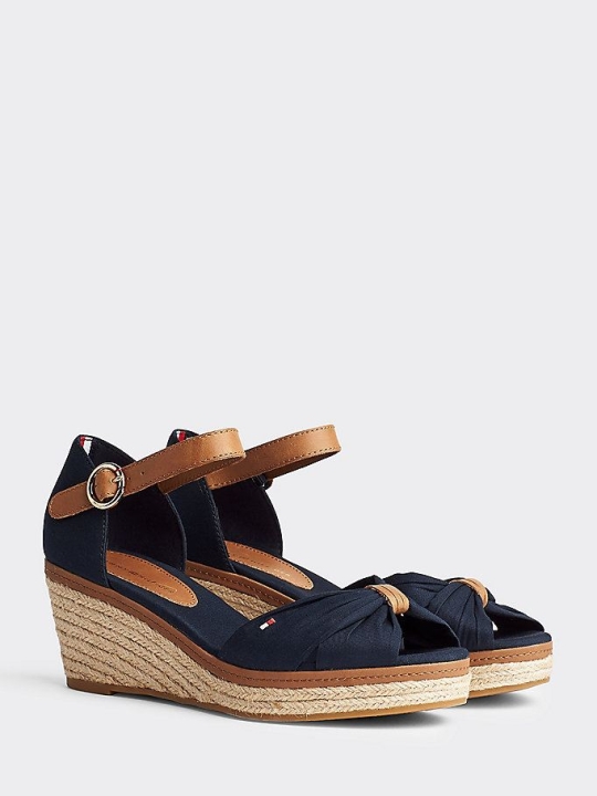 Tommy Hilfiger Iconic Wedge Espadrilles Keilabsatz Sandalen Damen Dunkelblau | AT278XUSG