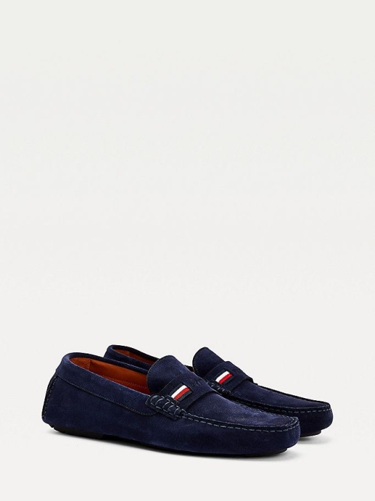 Tommy Hilfiger Iconic Wildleder Driving Freizeitschuhe Herren Navy | AT695SETL