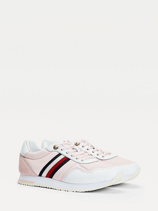 Tommy Hilfiger Iridescent Spitze-Up Sneakers Damen Hellrosa | AT237XEIN