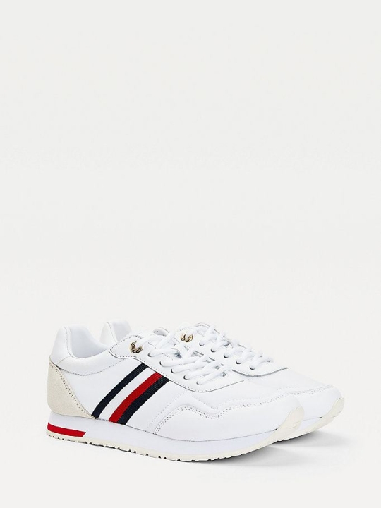 Tommy Hilfiger Iridescent Spitze-Up Sneakers Damen Weiß | AT297CSLU