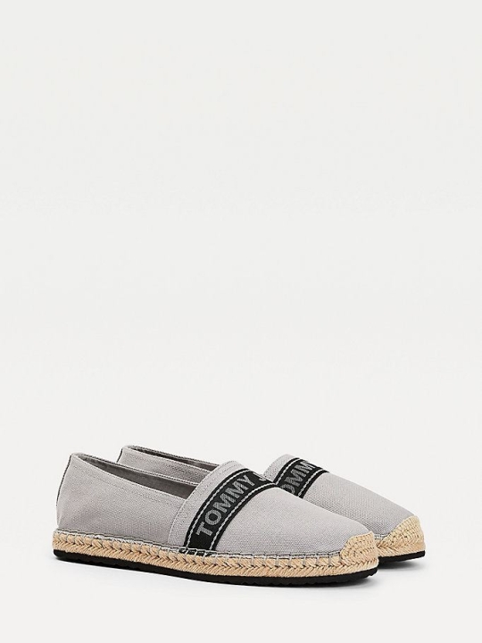 Tommy Hilfiger Logo Detail Espadrilles Freizeitschuhe Herren Grau | AT607ALIZ