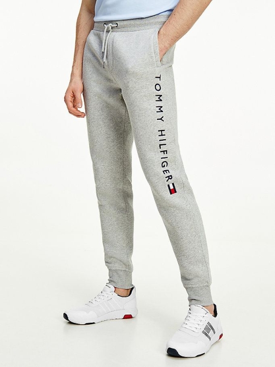 Tommy Hilfiger Logo Leg Fleece Jogginghose Herren Grau | AT913GQWO