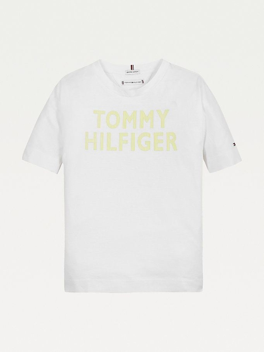 Tommy Hilfiger Logo Pure Organic Baumwoll T-shirts Kinder Weiß | AT852ISXQ