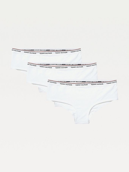 Tommy Hilfiger Logo Taille Bikini Briefs Unterwäsche Damen Weiß Weiß | AT723QSYO