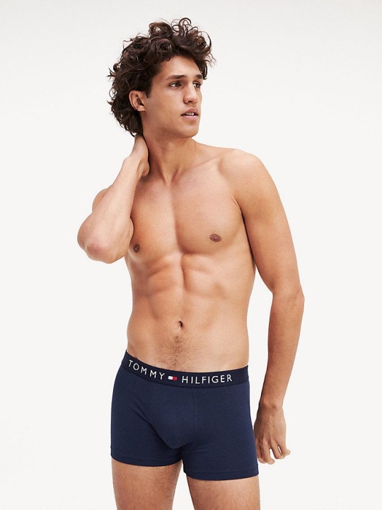 Tommy Hilfiger Logo Waistband Trunks Unterwäsche Herren Navy | AT814MUBA