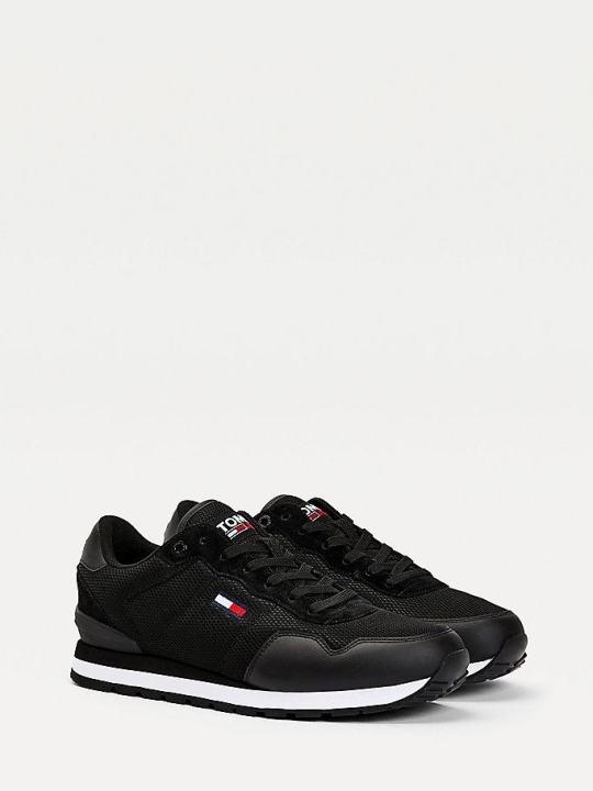 Tommy Hilfiger Low-Top Mesh Sneakers Herren Schwarz | AT607RICU