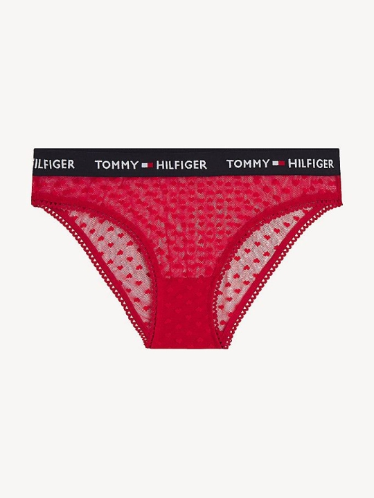 Tommy Hilfiger Mesh Heart Briefs Unterwäsche Damen Rot | AT027KHLB