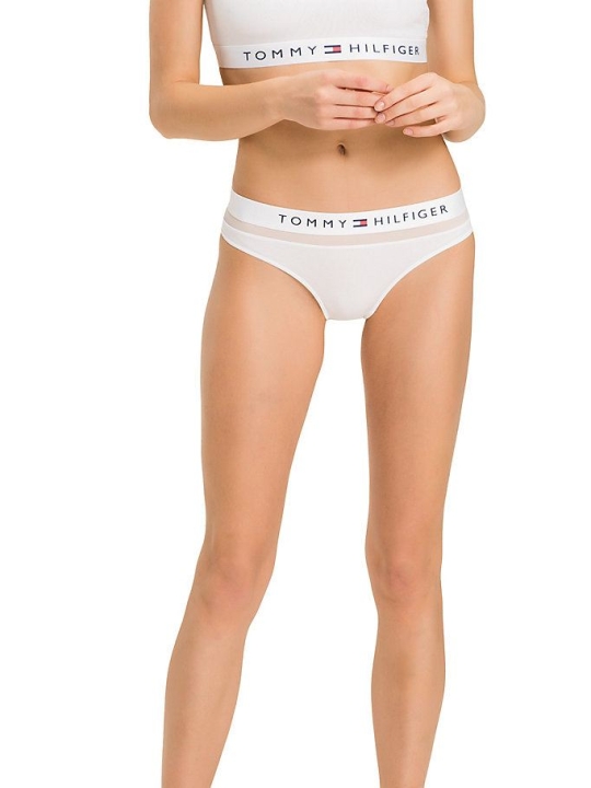 Tommy Hilfiger Mesh Inset Stretch Baumwoll Briefs Unterwäsche Damen Weiß | AT654CBAZ