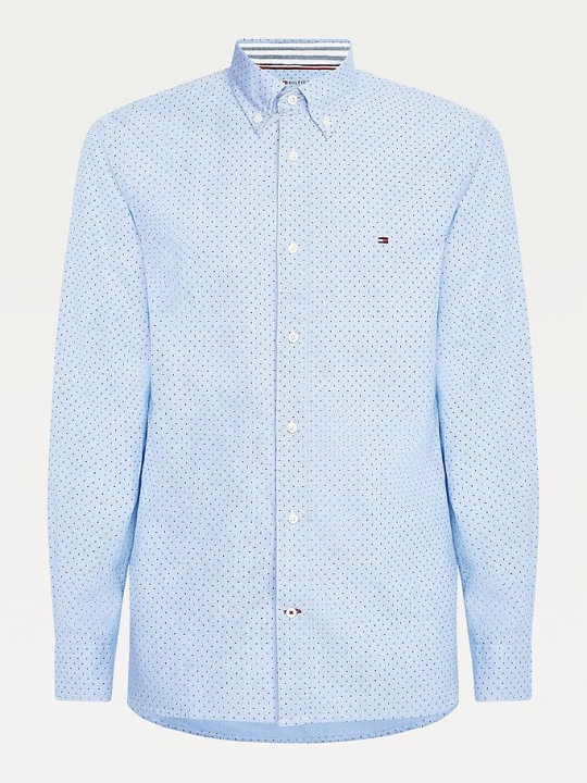 Tommy Hilfiger Micro Dot Regular Fit Oxford Hemd Herren Blau Mehrfarbig | AT230BFQM