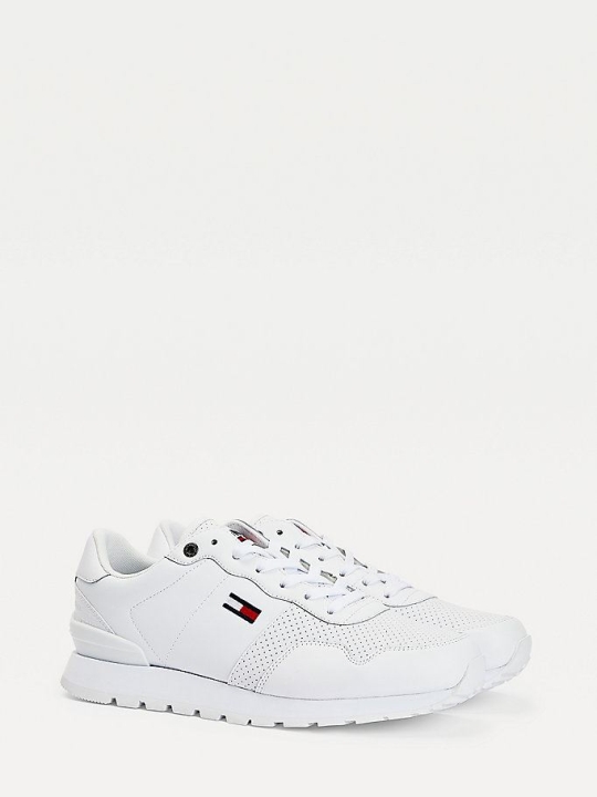 Tommy Hilfiger Mixed Panel Lauf Sneakers Herren Weiß | AT438RGTD