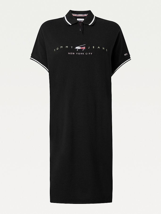 Tommy Hilfiger Modern Logo Kleider Damen Schwarz | AT612KLPY