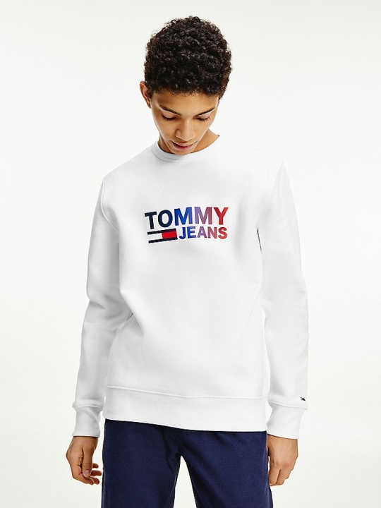 Tommy Hilfiger Ombre Logo Sweatshirts Herren Weiß | AT105UZRW