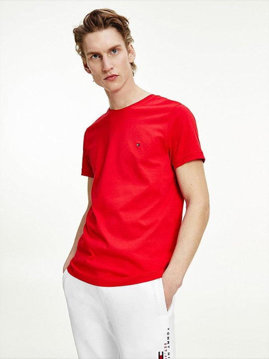 Tommy Hilfiger Organic Baumwoll Back Logo T-shirts Herren Rot | AT079QKCJ