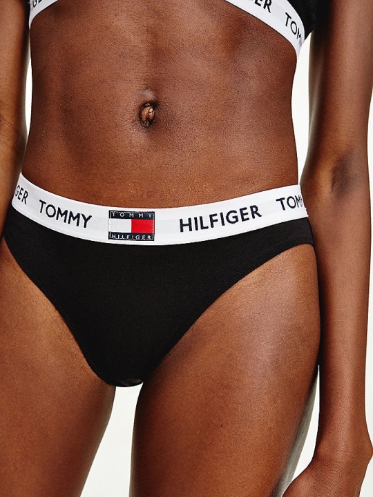 Tommy Hilfiger Organic Baumwoll Blend Waistband Briefs Unterwäsche Damen Schwarz | AT239QDFK