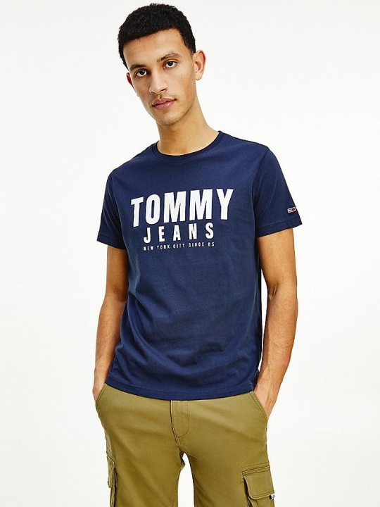 Tommy Hilfiger Organic Baumwoll Bold Logo T-shirts Herren Hellnavy | AT587DAJU