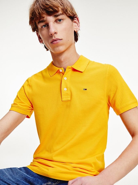 Tommy Hilfiger Organic Baumwoll Fine Pique Slim Polo Shirts Herren Orange | AT042DLTI