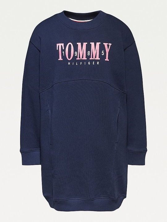 Tommy Hilfiger Organic Baumwoll Kleider Kinder Hellnavy | AT675MUFJ