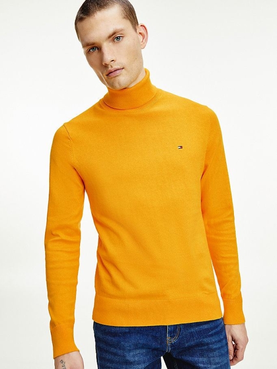 Tommy Hilfiger Pima Baumwoll Cashmere Roll Neck Jumper Pullover Herren Gelb | AT386CTEJ