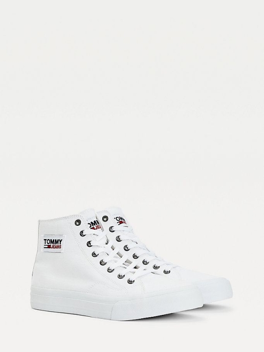 Tommy Hilfiger Recycled Baumwoll High-Top Sneakers Herren Weiß | AT869YOIE