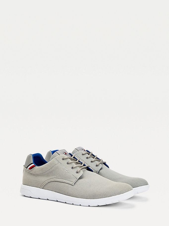 Tommy Hilfiger Recycled Organic Baumwoll Hybrid Freizeitschuhe Herren Silber | AT431AFEC