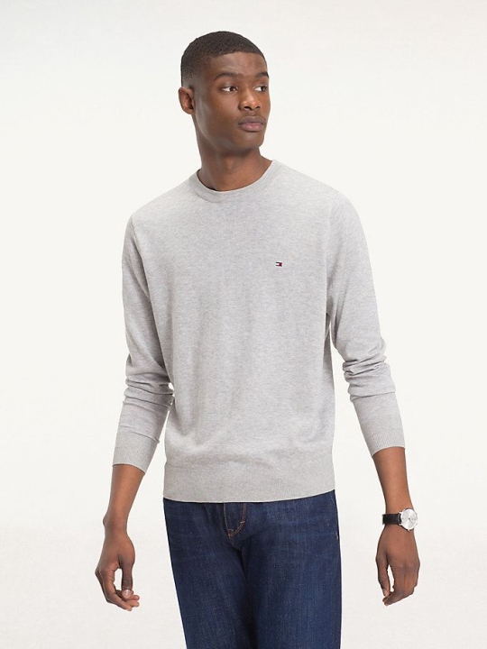 Tommy Hilfiger Regular Fit Crew Neck Jumper Pullover Herren Grau | AT426TLRM