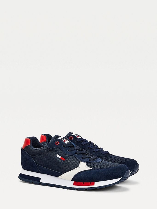 Tommy Hilfiger Retro Wildleder Lauf Sneakers Herren Hellnavy | AT832ICTD