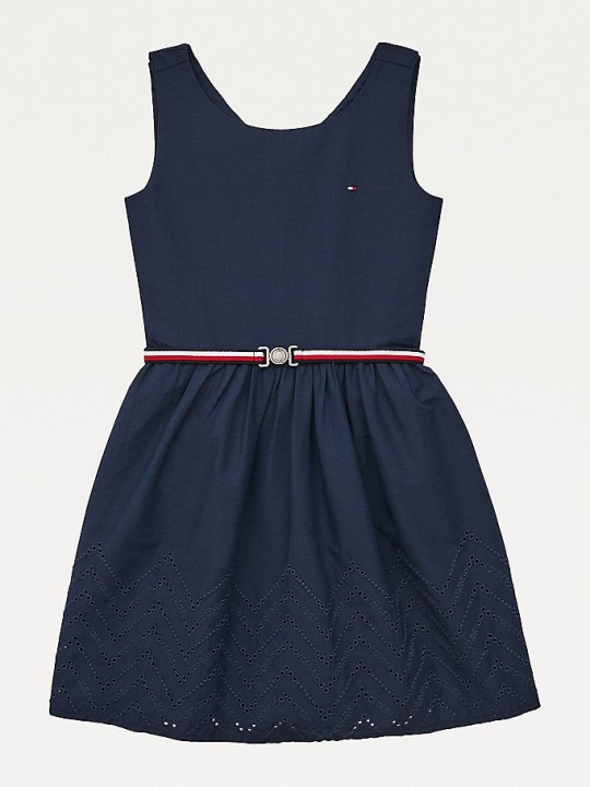 Tommy Hilfiger Ruffle Kleider Kinder Hellnavy | AT802VWJD