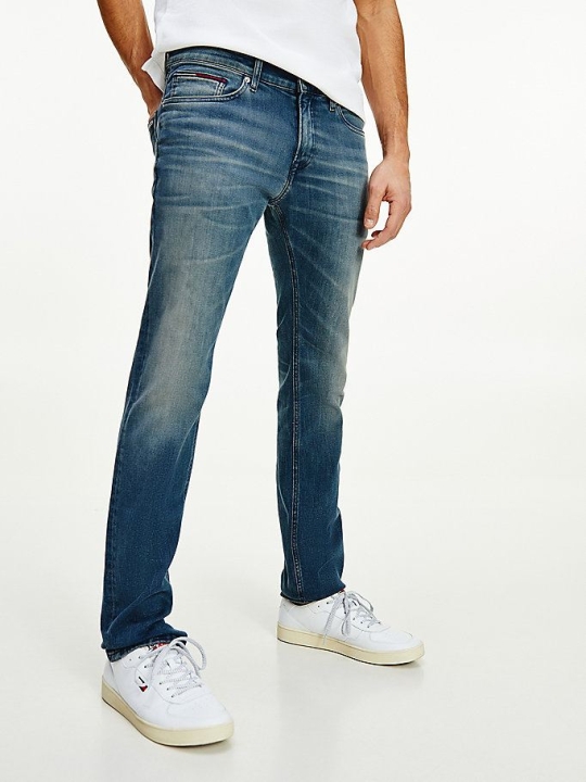 Tommy Hilfiger Scanton Slim Contrast Stitch Jeans Herren Blau | AT209DLPC