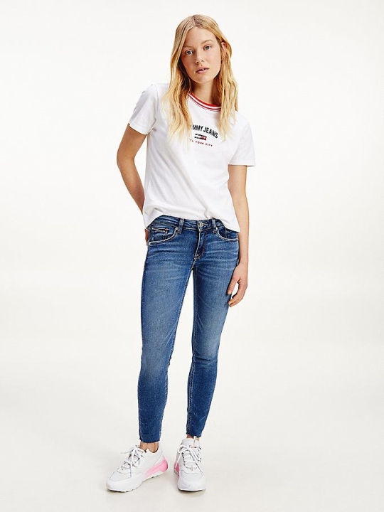 Tommy Hilfiger Scarlett Low Rise Schlank Faded Ankle Jeans Damen Dunkelblau | AT632WQLY