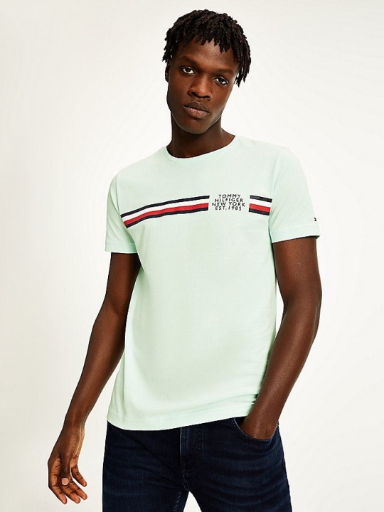 Tommy Hilfiger Signature Detailing Organic Baumwoll T-shirts Herren Grün | AT302UPOT