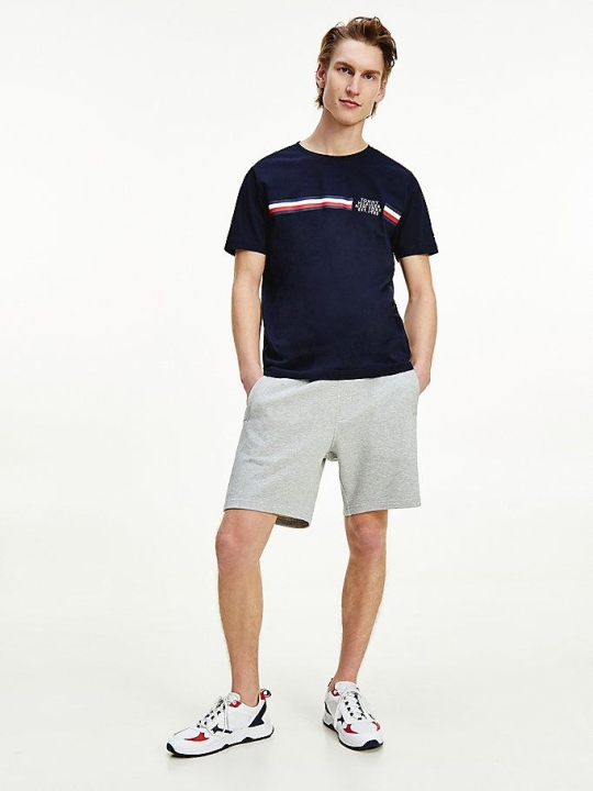 Tommy Hilfiger Signature Detailing Organic Baumwoll T-shirts Herren Dunkelblau | AT319GHDJ