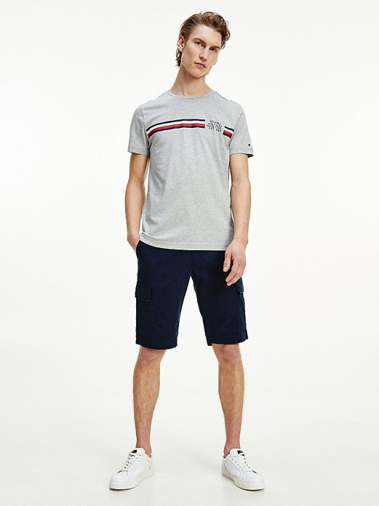 Tommy Hilfiger Signature Detailing Organic Baumwoll T-shirts Herren Grau | AT391PGCD