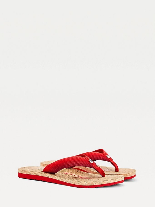 Tommy Hilfiger Signature Gradient Flip Flops Damen Rot | AT649OKPM