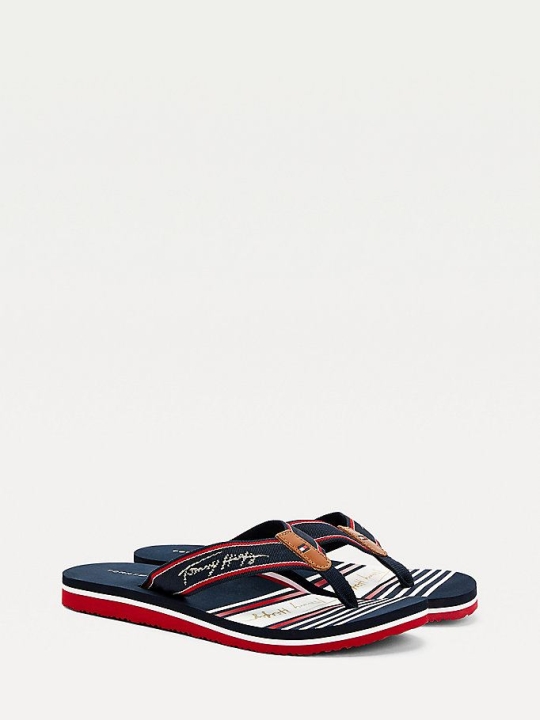 Tommy Hilfiger Signature Logo Flip Flops Damen Weiß | AT796TOUG