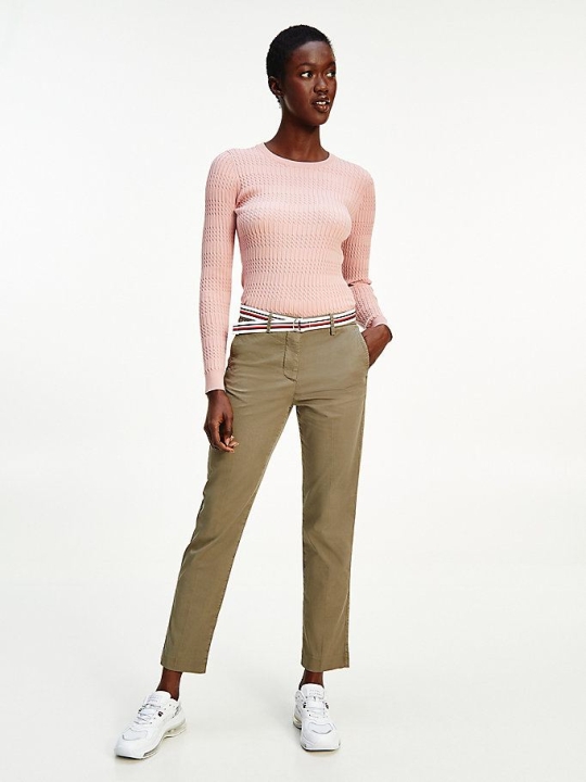 Tommy Hilfiger Slim Fit Chino-hosen Damen Grün | AT395ZXOF