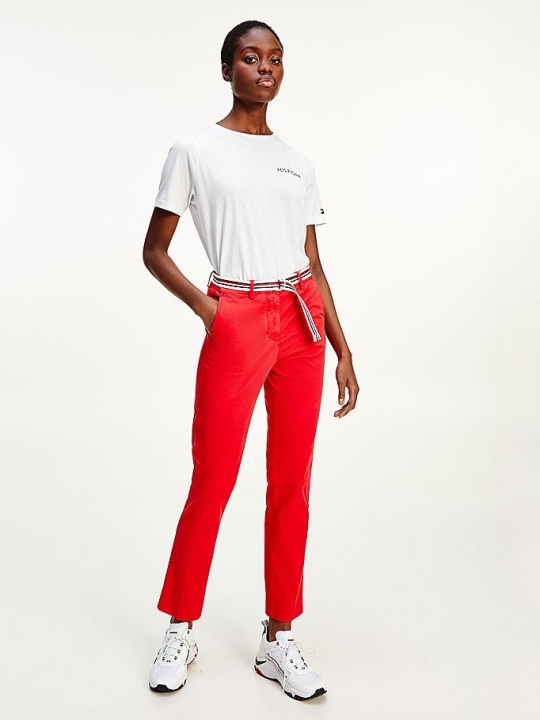 Tommy Hilfiger Slim Fit Chino-hosen Damen Rot | AT702ZEPU