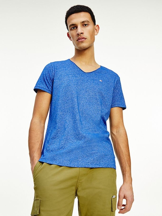 Tommy Hilfiger Slim Fit V-Neck T-shirts Herren Blau | AT497HRBX