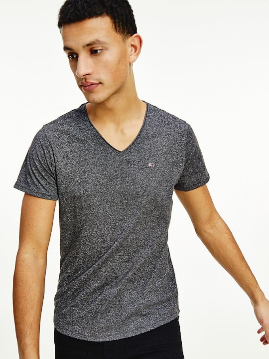 Tommy Hilfiger Slim Fit V-Neck T-shirts Herren Schwarz | AT805HPGI