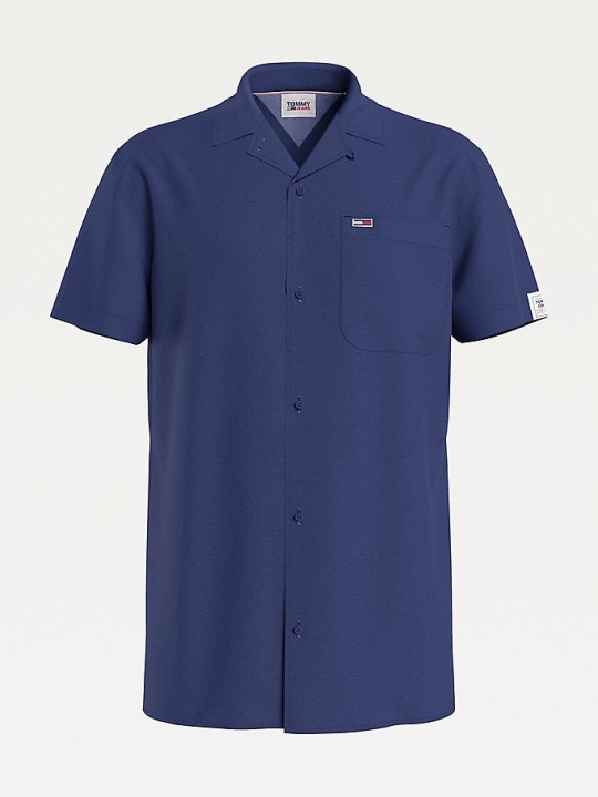 Tommy Hilfiger Solid Kurzes Sleeve Bowling Collar Hemd Herren Hellnavy | AT608GKUH