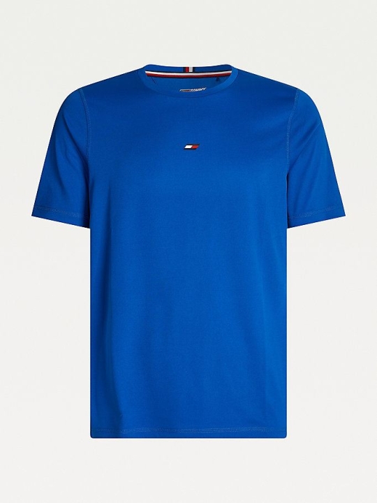 Tommy Hilfiger Sport Rubberised Flag Slim Fit T-shirts Herren Blau | AT179NRVW