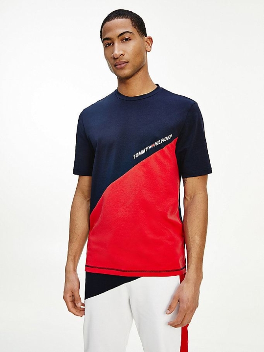 Tommy Hilfiger Sport TH Cool Colour-Blocked T-shirts Herren Rot | AT109GOWV