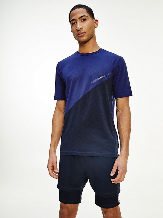 Tommy Hilfiger Sport TH Cool Colour-Blocked T-shirts Herren Navy | AT419ZHPB